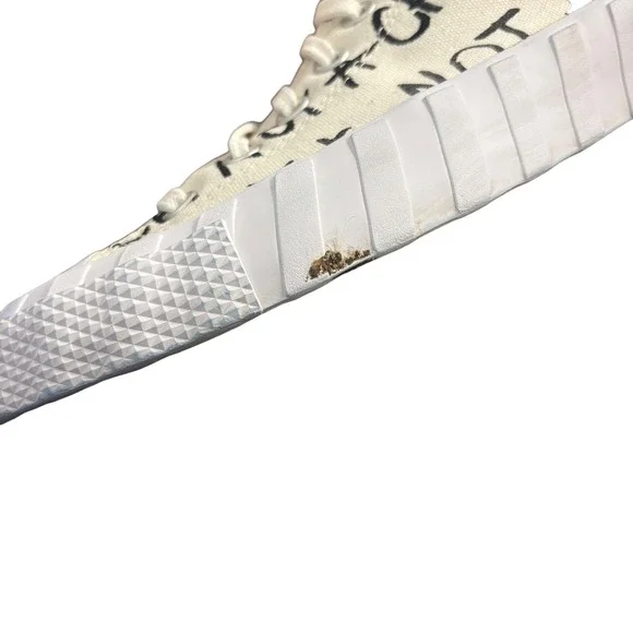 Converse High Top Sneakers Off-White with Black Script and Orange Accents - Picture 10 of 10